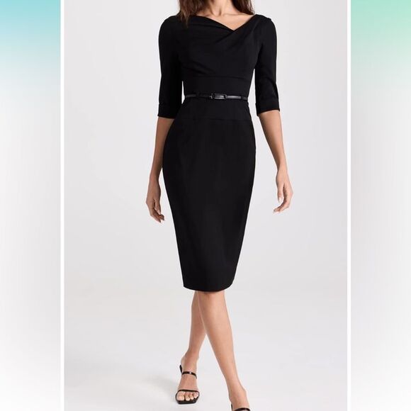 Black Halo famous Jackie O dress navy. Very versatile. - Picture 4 of 12